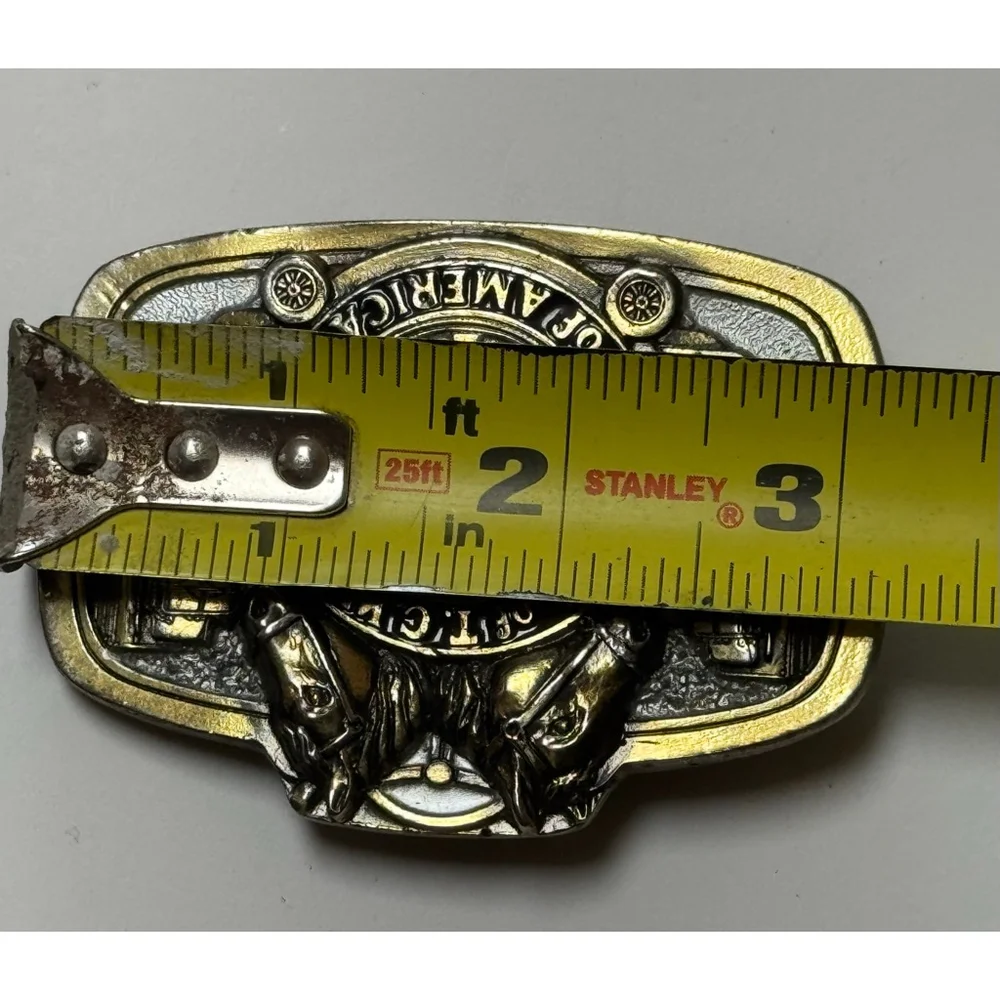1985 I.B. OF T.C. W. & H. OF A. Teamster Union Brotherhood Horse Belt Buckle